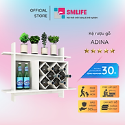 Kệ rượu gỗ hiện đại SMLIFE Adina Gỗ MDF dày 17mm chống ẩm D80xR23xC60cm