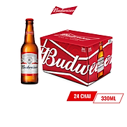 Thùng 24 Chai Bia Budweiser Chính Hãng 330ml Chai