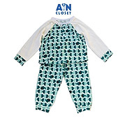 Bộ quần áo dài bé gái họa tiết Voi xanh moimoln thun cotton - AICDBGCAU9JJ