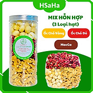 Mix Hạt Dinh Dưỡng 3 loại Tách Vỏ HSaHa  Hạt Óc Chó Vàng + Óc Chó Đỏ + Mắc