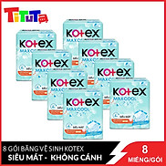 Combo 8 Băng Vệ Sinh Siêu Mỏng Không Cánh 23cm 8 Miếng Kotex MaxCool Mặt