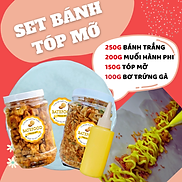 Combo Bánh Tráng Phơi Sương Tóp Mỡ Mắm Tỏi, Ăn Kèm Muối Ruốc Hành Phi, Bơ