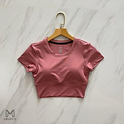 Áo croptop tập gym yoga đai bo xiết eo có mút đi kèm Minatex