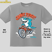 SHARK RIDER, mã G17. Áo thun in Cá Mập siêu đẹp cho bé trai