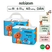 Combo 2 Bịch Tã Dán NABIZAM Ultra Thin Size M Cho Bé 6-11kg, 40 Miếng Bịch