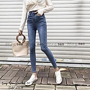 Quần Jeans Xanh Trơn Nhạt Rách Gối Size ĐẠI - Lưng Cao