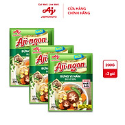 Combo 3 gói Hạt nêm Aji-ngon Nấm Hương và Hạt Sen 200g