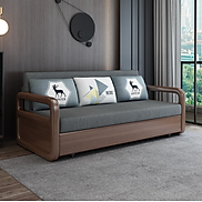 Sofa giường đa năng hộc kéo tay gỗ HGK