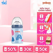 Bình sữa thủy tinh Yoboo dung tích 240ml 160ml chịu nhiệt cao có lớp bọc