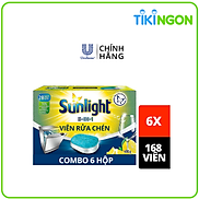 Combo 6 Hộp Viên Rửa Chén Bát 28V hộp Sunlight 5 in 1 Cho máy rửa chén bát