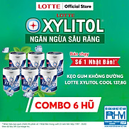 Combo 6 hũ Kẹo gum không đường Lotte Xylitol Cool 58 g