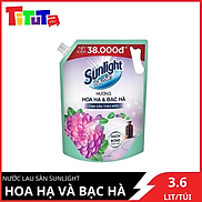 Nước lau sàn SUNLIGHT tinh dầu hương hoa hạ và bạc hà 3.6kg túi