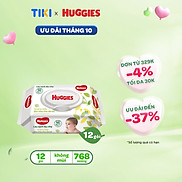 Thùng 12 gói khăn giấy ướt cho trẻ sơ sinh HUGGIES - Hàng chính hãng