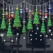 Bộ Decal Trang Trí Giáng Sinh Noel Rèm Cây Thông