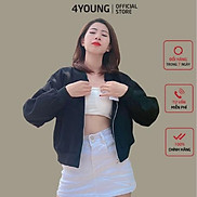 Áo khoác bomber nữ croptop dang lửng