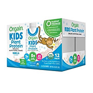 Thùng 12 Sữa Tươi Hữu Cơ Orgain Kids PLANT Protein 237ml x 12 - Hương Vani.