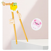Đũa tập ăn cho bé Bamboo Life hàng chính hãng từ bột ngô Đũa tập ăn xỏ