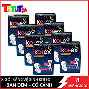 Combo 8 Băng Vệ Sinh Có Cánh 35cm Kotex Siêu Ban Đêm 9 Giờ Chống Tràn 8