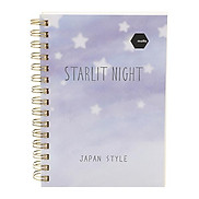 Sổ Lò Xo Twin Notebook STARLIT NIGHT Motto A6 120 Trang Japan CYTNA6-SN