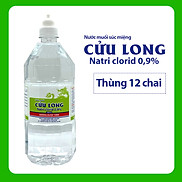 Nước muối súc miệng natri clorid 0.9% Cửu Long 1000ml 3 thùng 36 chai