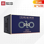 Hộp 10 cái Bao cao su OLO 0.01 Xanh - Siêu mỏng, mát lạnh, kéo dài thời