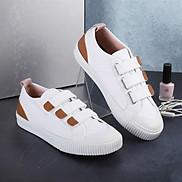 Giày Sneaker Vải Nữ DINCOX E01 Quai Dán Nữ Tính White
