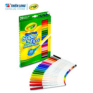 Bộ 20 màu bút lông nét mảnh - nét đậm có thể rửa được Crayola Supertips