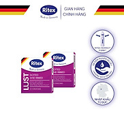 Bộ 02 hộp bao cao su RITEX LUST -Gân gai - Hộp 3 chiếc