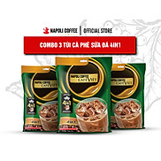 COMBO 3 Túi Lớn Cà Phê Socola Sữa Đá Napoli Coffee - Cafe Hoà Tan 4IN1