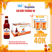 Thùng 24 Chai Bia Hoegaarden Peach - Bia Bỉ Vị Đào 248ml chai