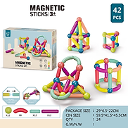 Bộ Đồ Chơi Xếp Hình Nam Châm Magnetic Sticks, Xếp Hình Thông Minh Cho Bé