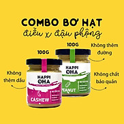 Combo Bơ điều mịn + Bơ đậu phộng tự nhiên HAPPI OHA 2 x 100g