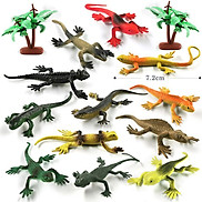 Bộ 12 đồ chơi Tắc Kè Safari hoang dã dài 8 cm New4all ANIMAL WORLD mô hình