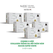 Combo 5 hộp Collagen trắng da mờ thâm nám Nucos Super White 50ml x 10 chai