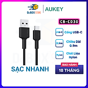 Cáp Sạc Siêu Nhanh AUKEY USB-A to USB-C CB-CD30 Dài 0,9m, Bọc Dù Cao Cấp