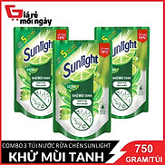 COMBO 3 Túi Nước rửa chén Sunlight Trà xanh Túi 750gx3