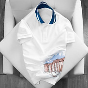 Áo thun nam, POLO nam hình in GREEK PARTTHENON vải cá sấu Cotton cao cấp