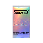 Bao cao su cực siêu mỏng 0.029mm Safefit bạc - Hộp 12 chiếc