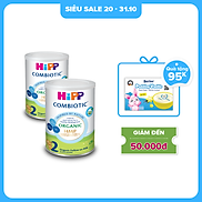 Combo 2 lon Sữa bột công thức HiPP 2 Organic Combiotic 350g bổ sung DHA