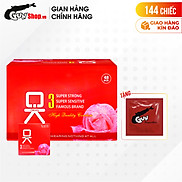 Hộp 144 cái Bao cao su OKHQ - Không mùi kèm 1 chiếc BCS Gun Super Thin