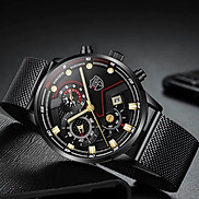 Đồng hồ nam DEYROS thời trang mẫu MỚI dây thép mành Sporty Design có lịch