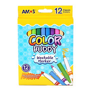 Bút Dạ Màu Loại Dài Amos Color Buddy CM12P-L 12 Bút Hộp