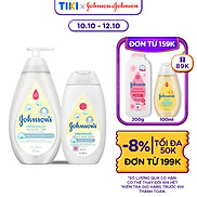 Bộ sữa tắm gội 500ml & sữa dưỡng ẩm 200ml Johnson s mềm mịn Cotton touch