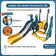 Combo cầu trượt xích đu Hải Cẩu, TẶNG KÈM BỘ BÓNG RỔ