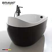 Bồn tắm đặt sàn màu đen Bravat B25824TW-1K