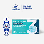 Khẩu trang Bông Bạch Tuyết 3 lớp xanh 50 cái hộp