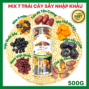 Hỗn hợp Mix 7 Loại Trái Cây Sấy 500g  Táo đỏ, Chà là nguyên cành, Nho khô,