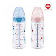 BÌNH SỮA CẢM BIẾN NHIỆT NUK PP 300ML NÚM TI SILICONE S1 - M  Màu ngẫu