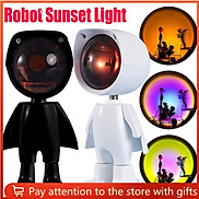 Robot Đèn Hoàng Hôn Hình Dạng Máy Chiếu LED Đầy Sao Đèn Ngủ Sạc USB