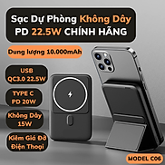 Pin Sạc Dự Phòng Không Dây 10000mah sạc nhanh PD 22.5W